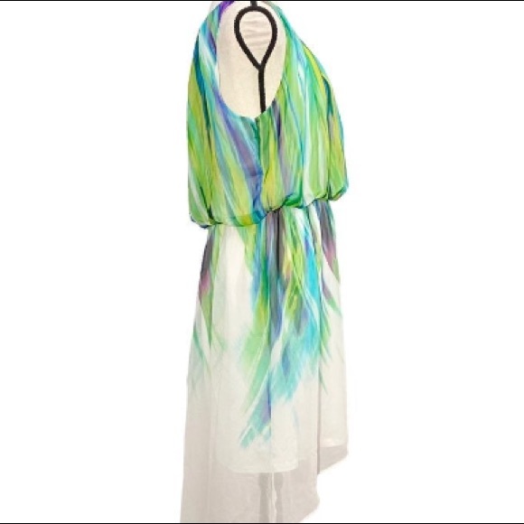 Multi-color High-Low Dress - Picture 2 of 6